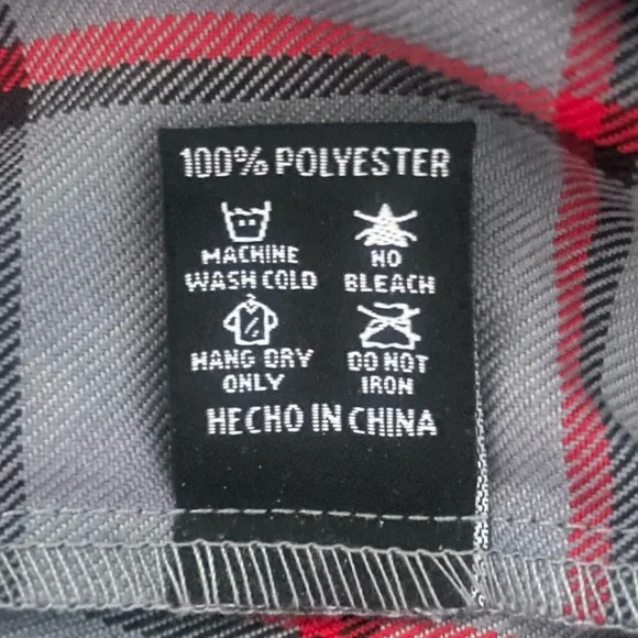 DIXXON Women’s Smoke Eater Flannel Shirt Plaid Gray Red Large NWOT - Picture 6 of 8